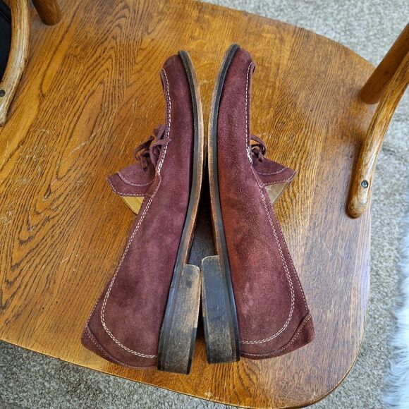 Paul Frederick Made in Italy Burgundy suede slip-on shoes - Picture 5 of 11